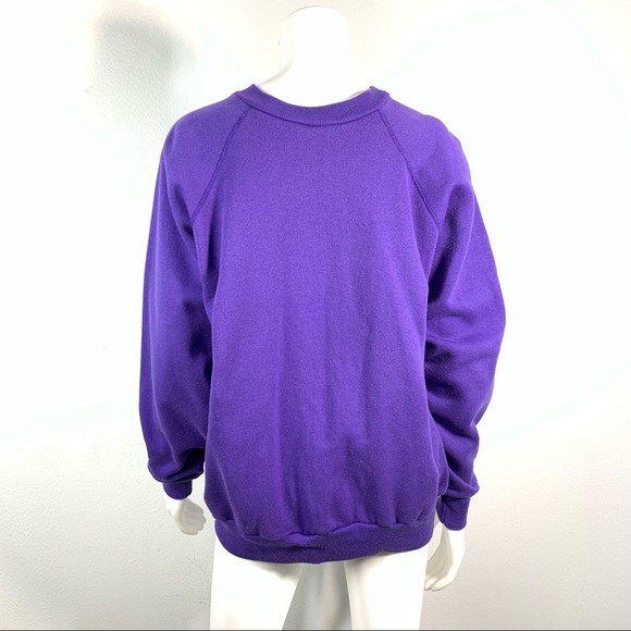 Vintage 80s 90s style rabbit bunny purple sweatshirt retro Honey Bunny - Picture 6 of 12